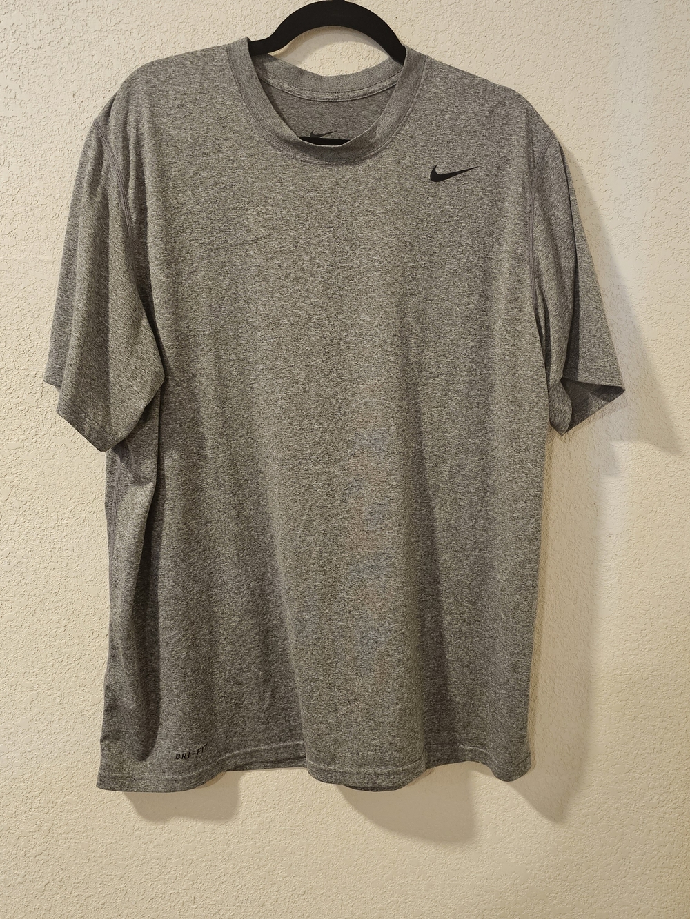 Nike Gray Heather Short-Sleeve Dri-FIT Tee with Black Swoosh